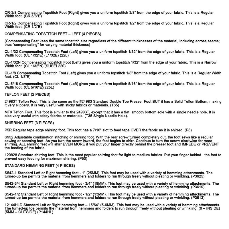 CKPSMS brand-40PCS Presser feet Compatible with/Replacement for JUKI Brand DDL-5550,DDL-8500,DDL-9000,TL98E,TL-98Q,TL-2010Q Singer Brand 20U,31-15,195K,196K Single Needle High Shank Sewing Machine - Image 5